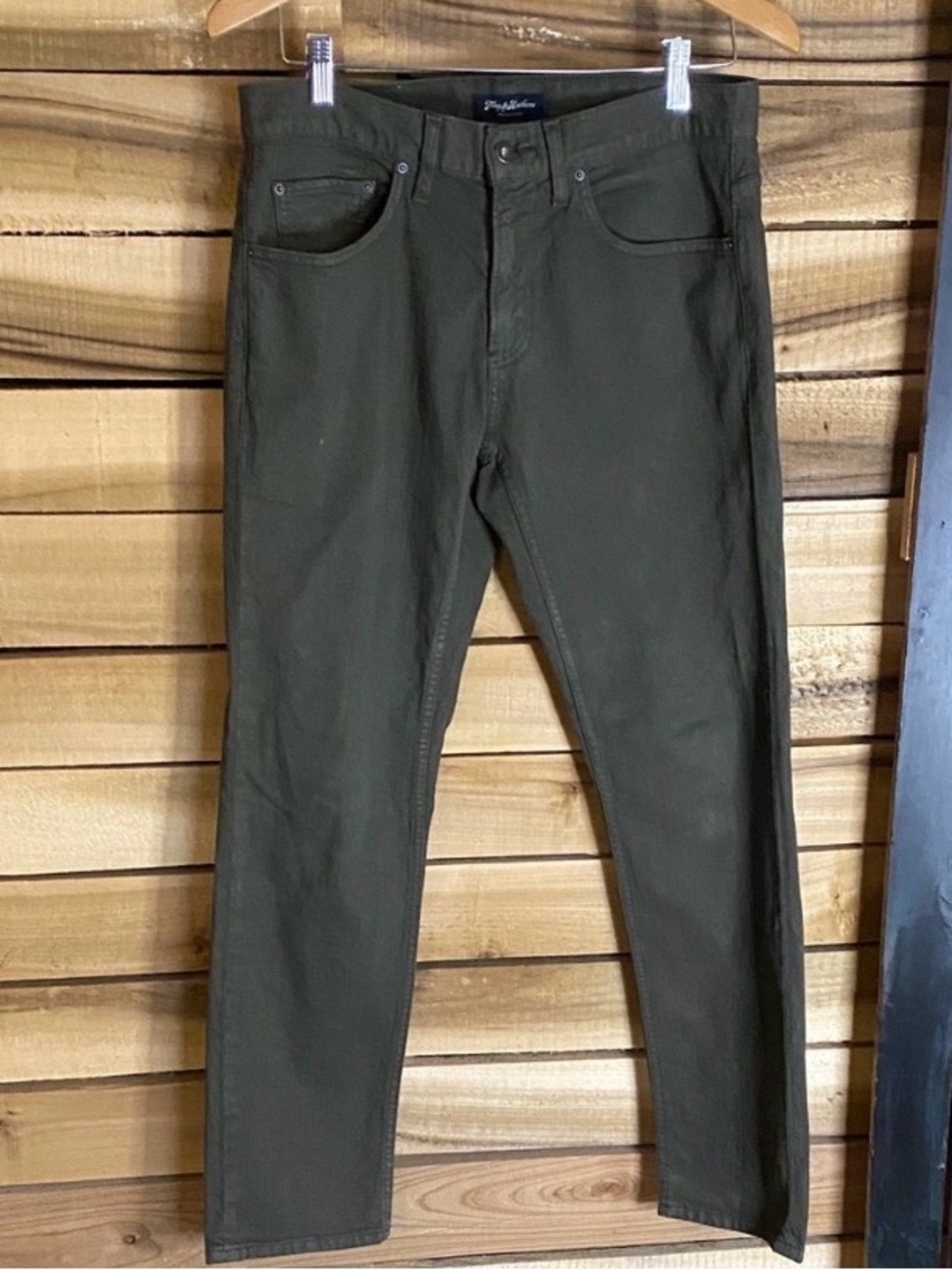 Flag & Anthem Premium Denim Olive Green Men's Oakland Slim Jeans size 30x30